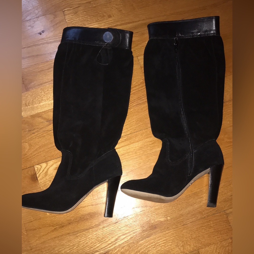 Michael Kors black suede and leather boots.